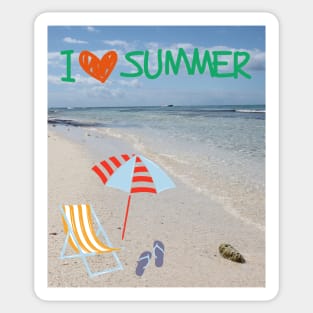 I heart Summer, I love Summer, I ❤ Summer Sticker